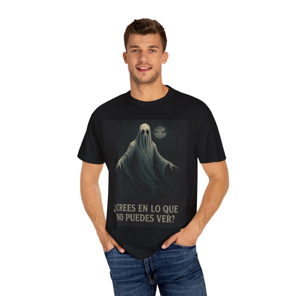 Spooky Ghost T-Shirt, Unisex Garment-Dyed Tee, Halloween Shirt, Vintage Graphic Tee, Alternative Apparel, Unique Gift Idea