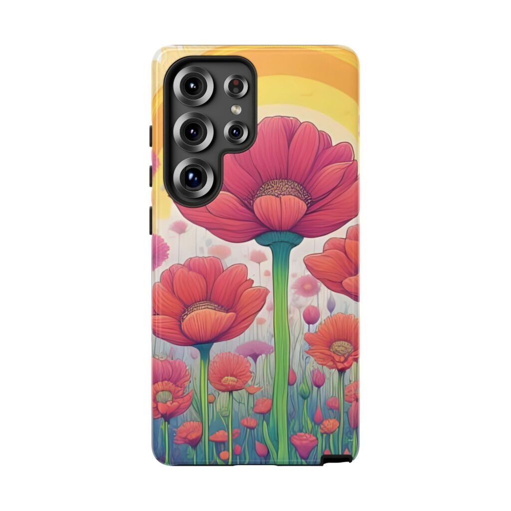 Vibrant Floral Phone Case, Tough Protective Case, Flower Phone Cover, Colorful Accessory, Gifts for Her, Cute Phone Case