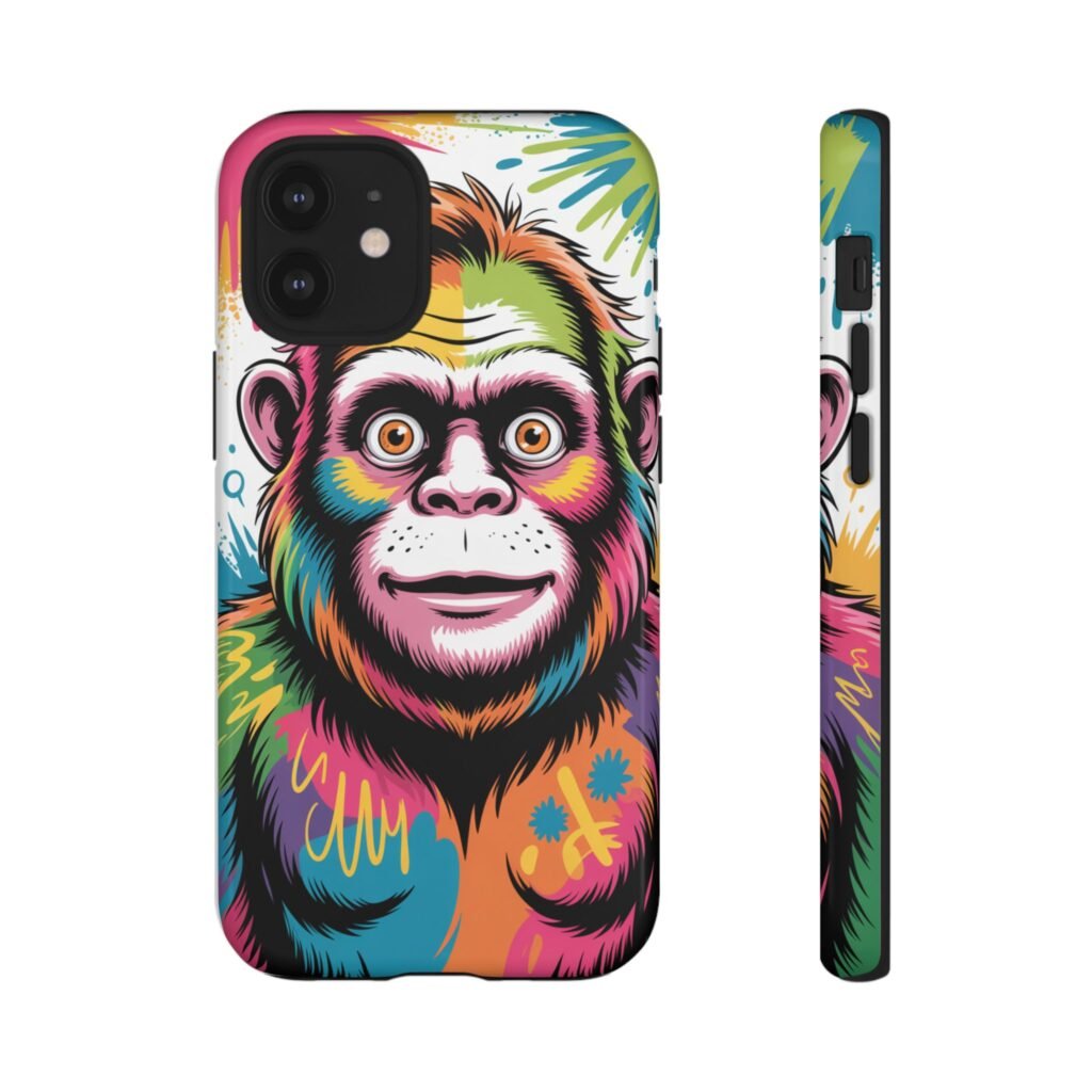 Colorful Gorilla Phone Case | Tough Cases for Animal Lovers, Unique Gift for Birthdays, Fun Accessories, Art-Inspired Case, Wild Style