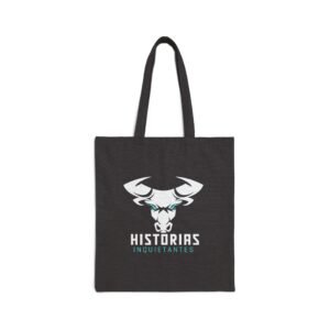 Tote Bag — 'Historias Inquietantes' Skull Bull Graphic Cotton Canvas Tote