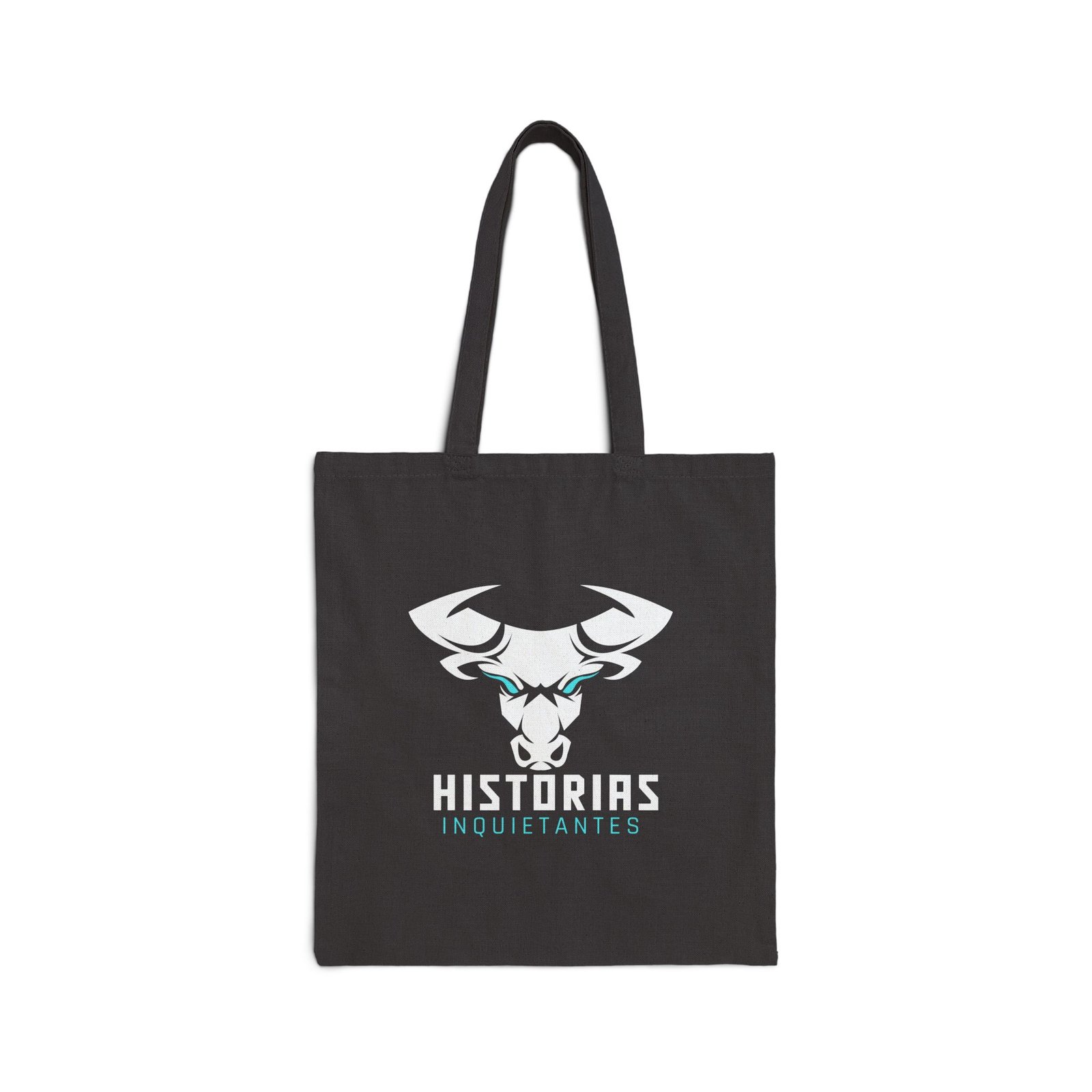 Tote Bag — 'Historias Inquietantes' Skull Bull Graphic Cotton Canvas Tote