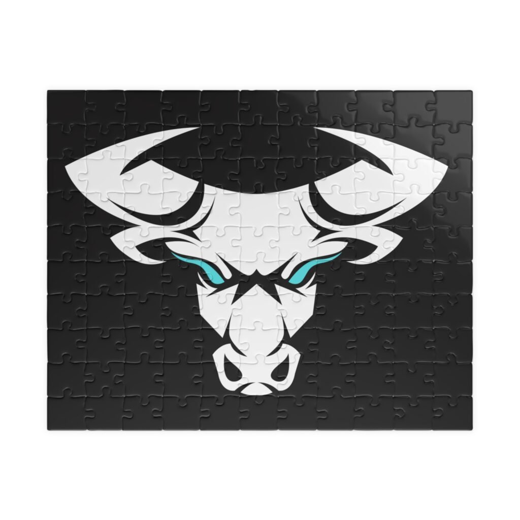 Bull Head Jigsaw Puzzle — Bold Black Graphic Puzzle (110–1014 pcs)