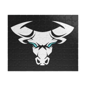 Bull Head Jigsaw Puzzle — Bold Black Graphic Puzzle (110–1014 pcs)