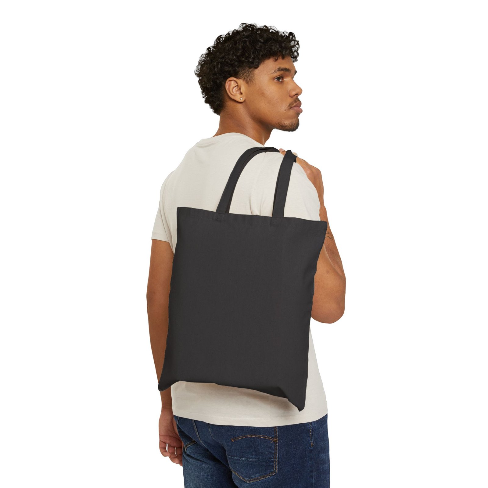 Tote Bag — 'Historias Inquietantes' Skull Bull Graphic Cotton Canvas Tote - Image 4
