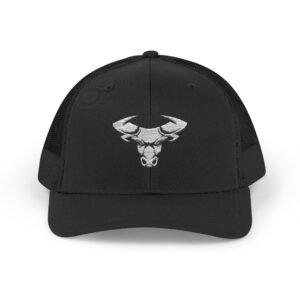 Bull Skull Snapback Trucker Cap — Distressed Western Graphic Hat