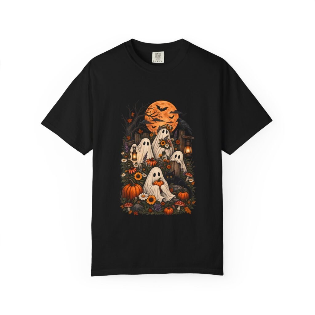 Halloween Ghosts T-Shirt — Cute Spooky Pumpkins & Haunted Night Tee